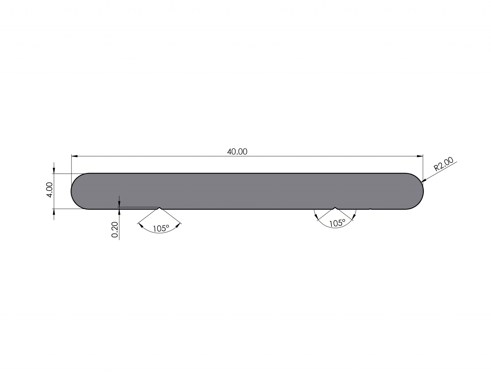 Aluminum profile M40x4 E I-type